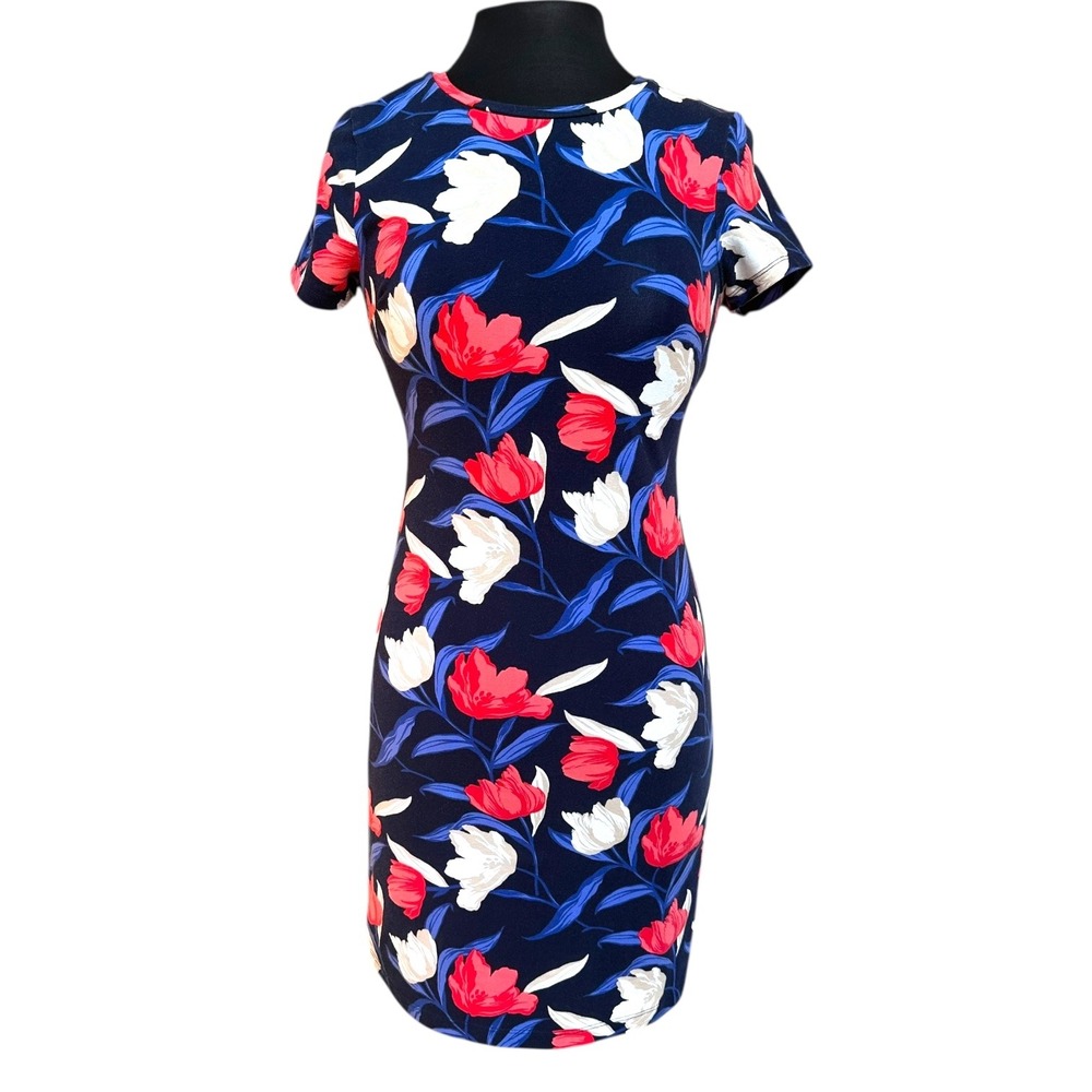 Old‎ Navy Navy Floral Short Sleeve Shift Dress Women's Size S